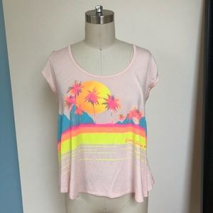 NWT Pink Palm Trees Top